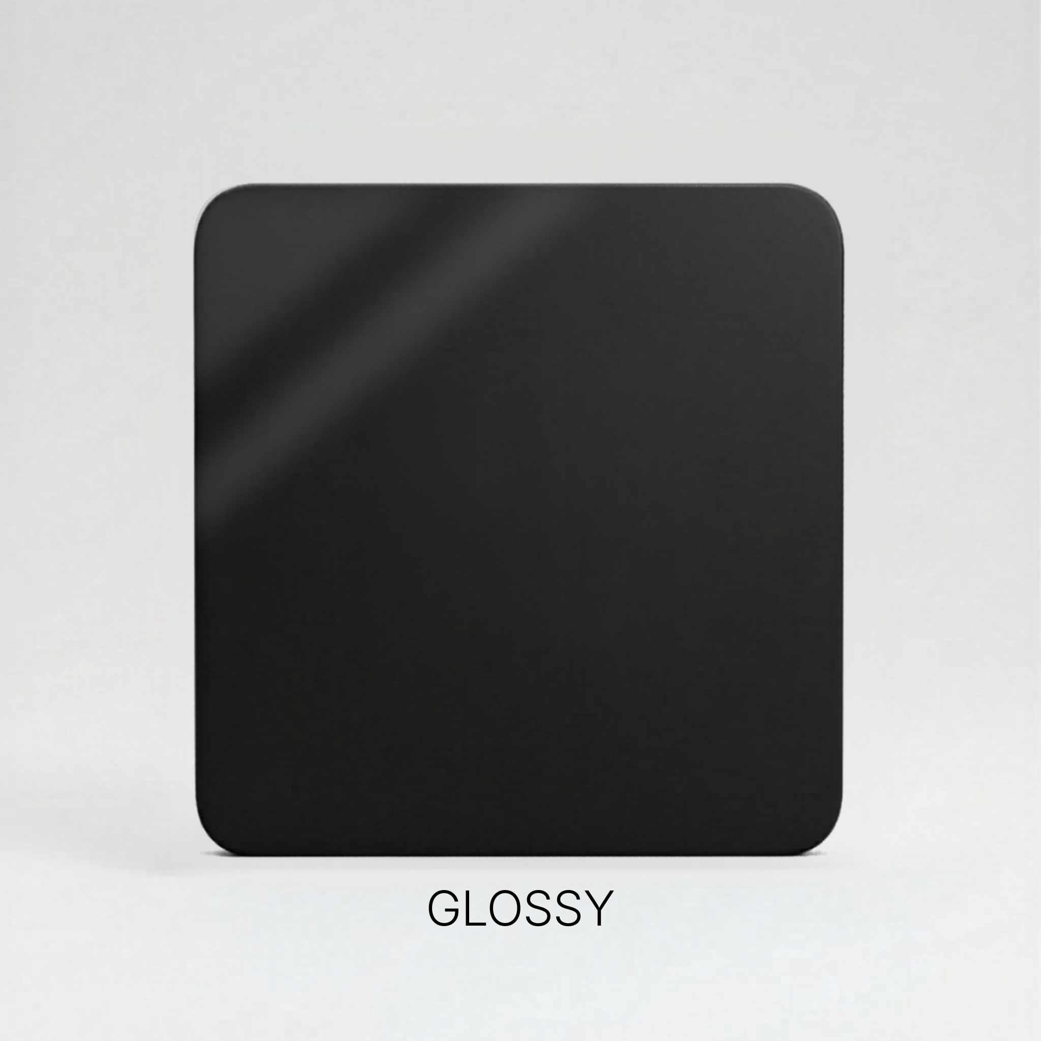 Black Glossy cast acrylic sheet, 1/8 inch, for laser cutting and engraving.