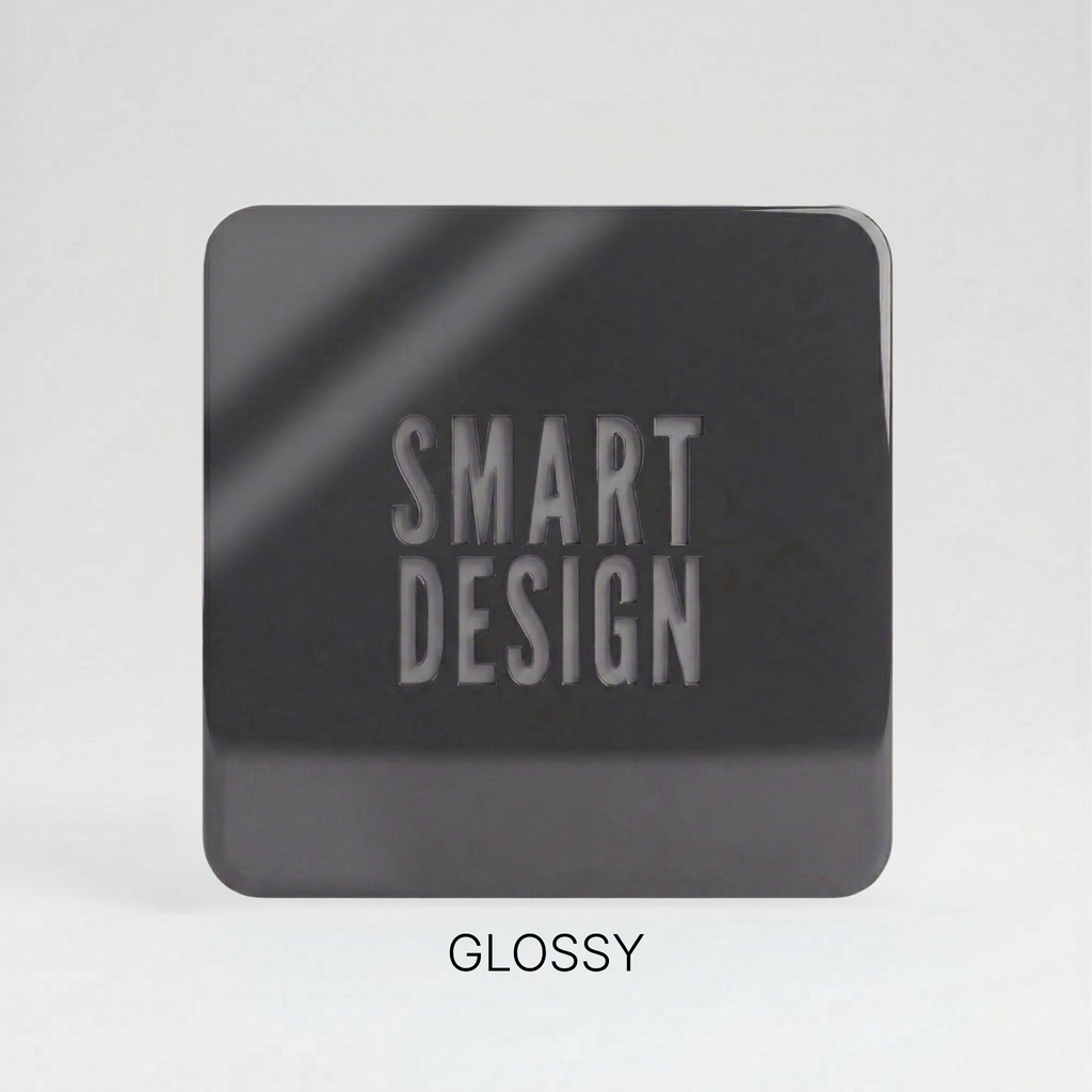 Dark Grey  Frosted  Glossy cast acrylic sheet, 1/8 inch, for laser cutting and engraving.